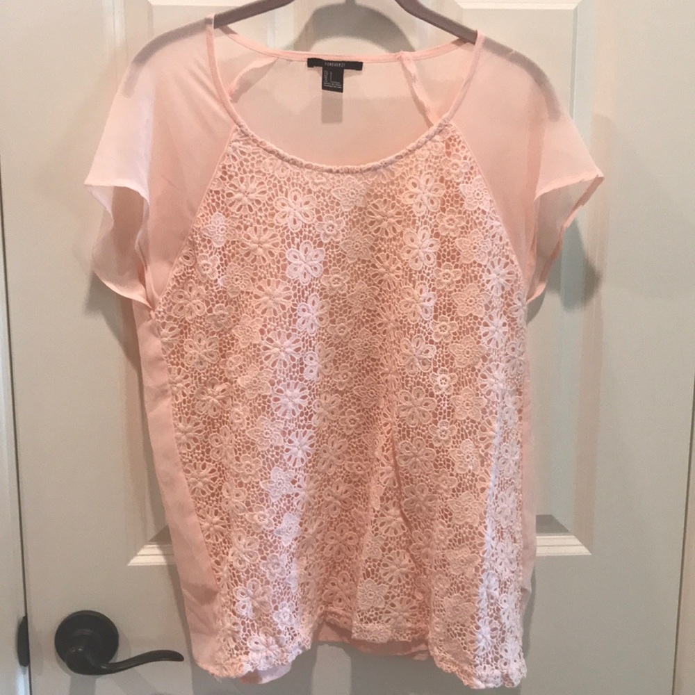 Forever 21 Blush Lace Top *Size L*